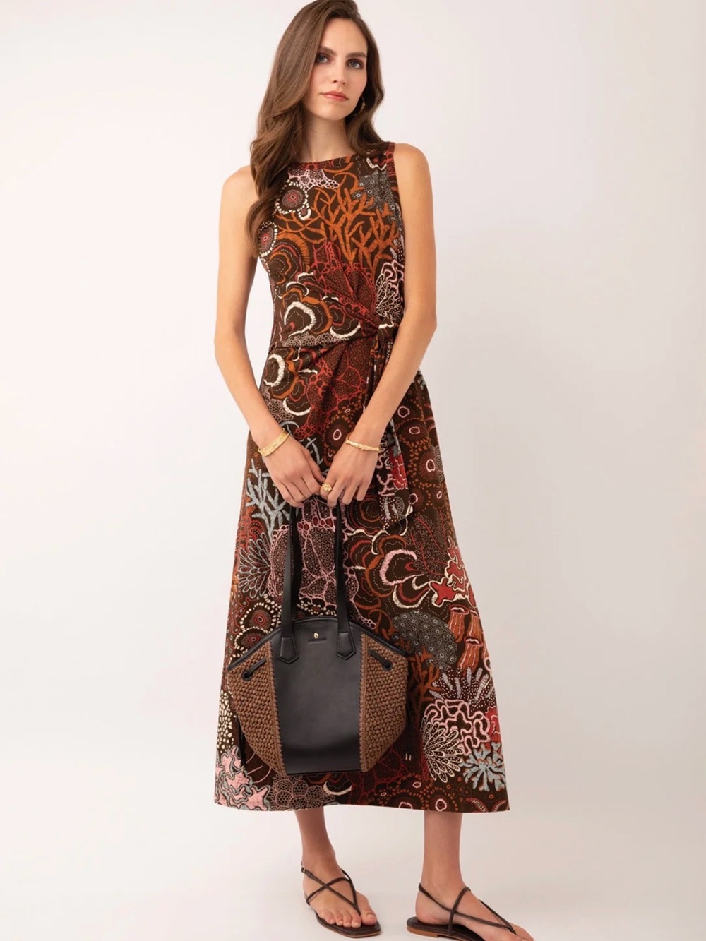 Leilani Midi Dress in Heritage Coral by Spartina 449 - M - NWT